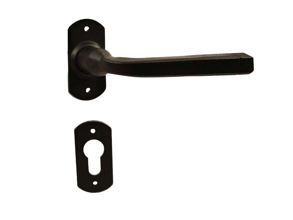 fm044 rosetta stretta foro yale forgiato nero italiano utensil legno.png Maniglia FM044 Rosetta Stretta Bocchetta Foro Yale per Cilindro Europeo Forgiato Nero Italiano | Utensil Legno - immagine 1